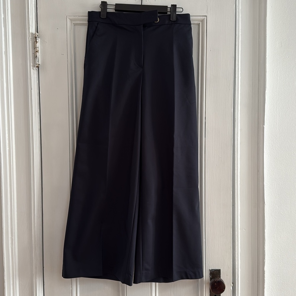 Navy Blue Wide-Leg Dress Pants - Picture 4 of 4